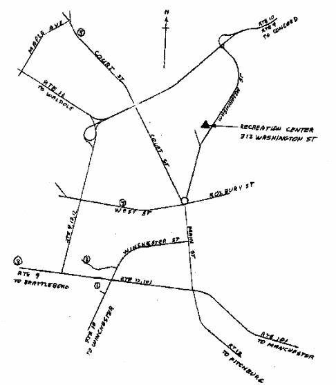 Map to Keene Recreation Center